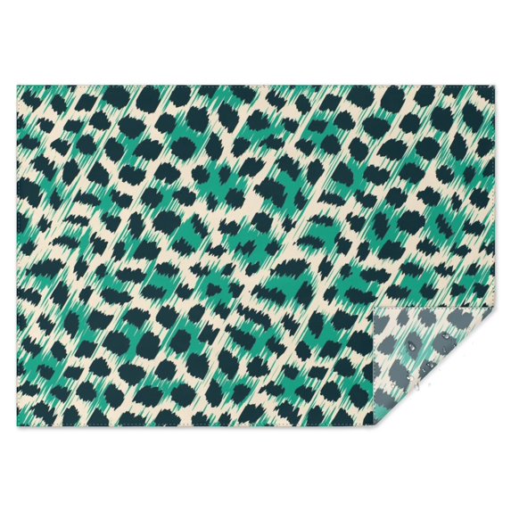 Leopard Pattern with Green and Black Spots Rectangle Tablecloth 60"x84",Waterproof Polyester Rectangle Table Cloth, Wipeable Spillproof Polyester Tablecloth for Dining, Camping, Indoor and Outdoor