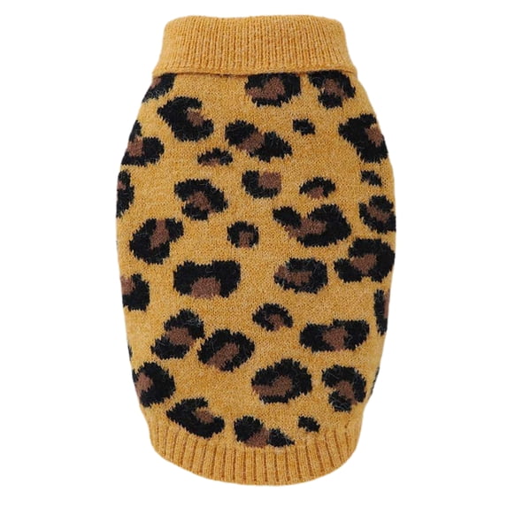 Leopard Pattern Pet Pullover Soft Knitted Sweater for Halloween Dress-Up – Stylish Texture