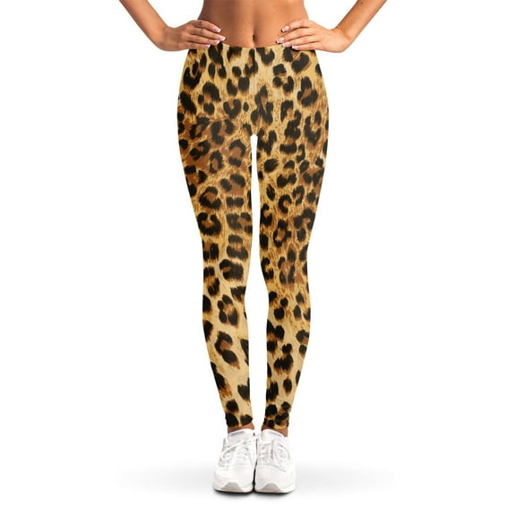 Leopard Pattern Print Leggings, Leopard Wide Animal Sexy Yoga Leggings For Women.