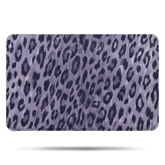 Leopard Pattern Purple Bathroom Rugs Mat,Non Slip Microfiber Bathroom Rug,Rubber Backing,Soft Bathroom Mats for Bathroom Floor,Tub and Shower,17x27in(43x68cm)