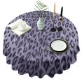 thumbnail image 1 of Leopard Pattern Purple Round Tablecloth 60"x60",Wrinkle Wipeable Table Cloth for Kitchen Dining Room Picnic Patio Party, 1 of 6