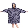 thumbnail image 1 of Leopard Pattern Purple Wearable Oversized Blanket,Wearable Blanket Hoodie for Adults,Cozy Hooded Blankets with Super Pockets,Super Warm Fuzzy Pullover for Women & Men, 1 of 6