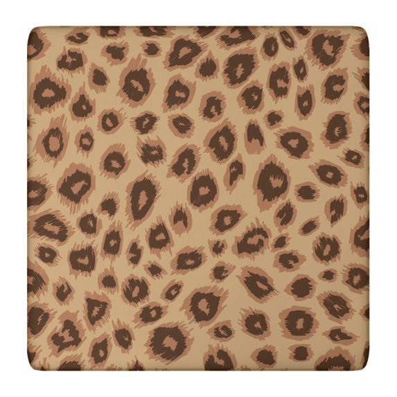 Leopard Pattern Square Fitted Tablecloth with Elastic Edge,Square Table Cover,Washable Elastic Table Cover for Home Kitchen Party Decor 36"x36"