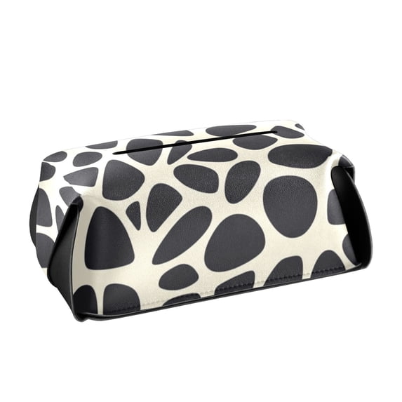 Leopard Pattern Tissue Box Cover Leather Square Rectangle Tissue Box Holder for Bathroom Living Room Desk Office Decor