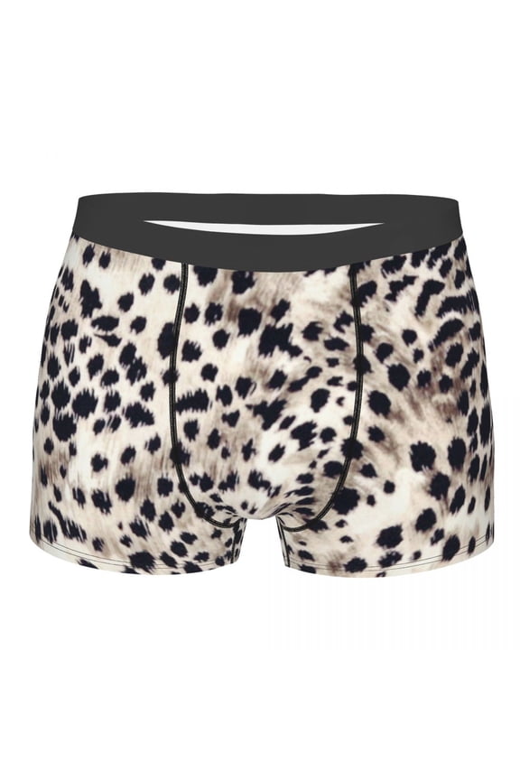 Leopard Pattern Underwear Men Breathbale Tropical Wild Animal Boxer Briefs Shorts Panties Soft Underpants For Male