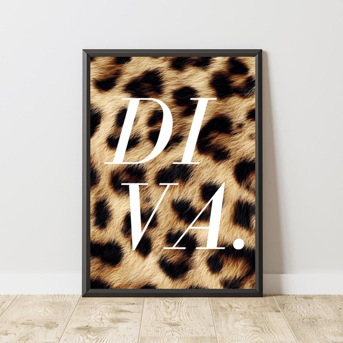 Leopard Pattern Wall Art Print, Bold Animal Fashion Quote, Feminine ...