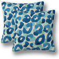 thumbnail image 1 of Leopard Pillow Covers 18 x 18 Set of 2 Blue Green Decorative Throw Pillow Cover Animal Skin Linen Outdoor Pillowcases Farmhouse Home Decor for Couch Bed Sofa, -P0424-PC006, 1 of 6
