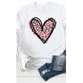 thumbnail image 1 of Leopard Pink Heart Graphic Tee T-Shirt PLUS, 1 of 7