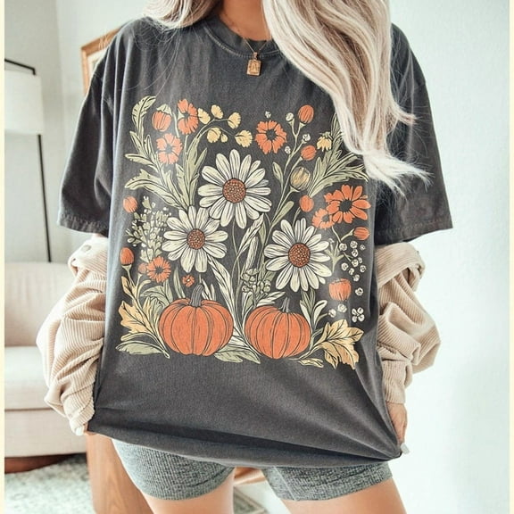 Leopard Pink Pumpkin Shirt, Boho Floral Fall Shirt, Retro Fall Shirt, Autumn Vibes Shirt, Pumpkin Season Shirt, Leopard Pumpkin Shirt, Fall Gifts
