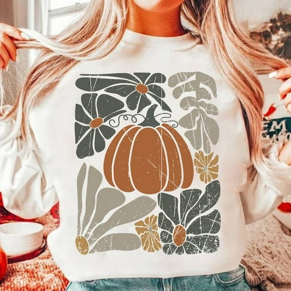 Leopard Pink Pumpkin Sweater, Boho Retro Fall Autumn Vibes Leopard Pumpkin Season Sweatshirt