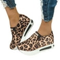 thumbnail image 1 of Leopard Platform Shoes for Women Trendy Casual Chunky Slip on Walking Loafers Height Increasing Work Sneakers, 1 of 7