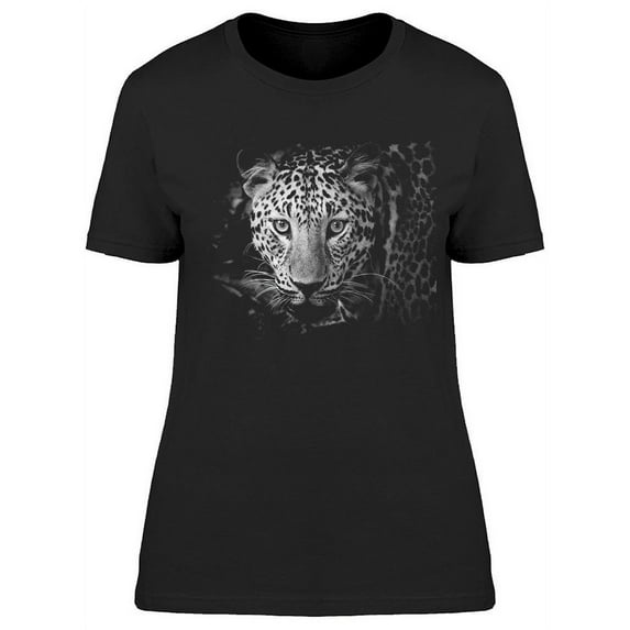 Leopard Portrait In Dark T-Shirt Women -Image by Shutterstock, Female XX-Large