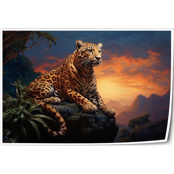 Leopard Poster Wild Life Animal Poster Wall Art Deco Bathroom Canvas Decorations for Bedroom Wall Decorative Print Artwork Painting Panel