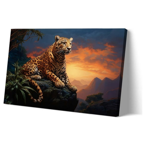 Leopard Poster Wild Life Animal Poster Wall Art Deco Bathroom Canvas Decorations for Bedroom Wall Decorative Print Artwork Painting Panel