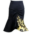 thumbnail image 1 of Leopard Practice Dance Wear Ladies Ruched Contrasting Flared Ruffle with Crinoline, 1 of 4