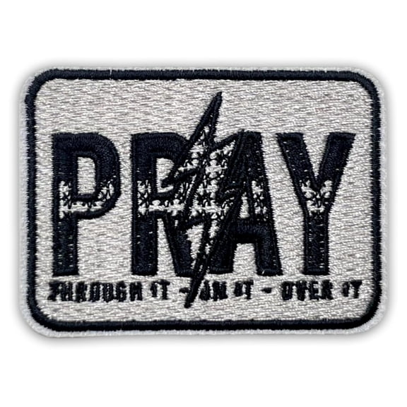 Leopard Pray Through It On It Over It Patch Christian Religious Jesus Bible Verse Iron On Sew On Embroidery Fabric Applique Patches For Trucker Hats Clothes Backpack Diy Accessories