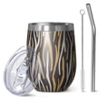 thumbnail image 1 of Leopard Print 12oz Stainless Steel Insulated Wine Tumbler with Lid and Straw – Double Wall Vacuum Mug for Hot & Cold Drinks, 304 Steel Interior, Sweat-Free Design, 1 of 5