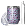 thumbnail image 1 of Leopard Print 12oz Stainless Steel Insulated Wine Tumbler with Lid and Straw – Double Wall Vacuum Mug for Hot & Cold Drinks, 304 Steel Interior, Sweat-Free Design, 1 of 5