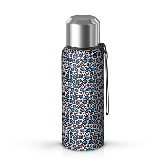 Leopard Print 20oz Stainless Steel Thermal Bottle with Tea Filter and Cup Lid, Vacuum Insulated Coffee Mug with 316L Inner Liner, Leakproof Travel Thermos for Office, Commute & Outdoor