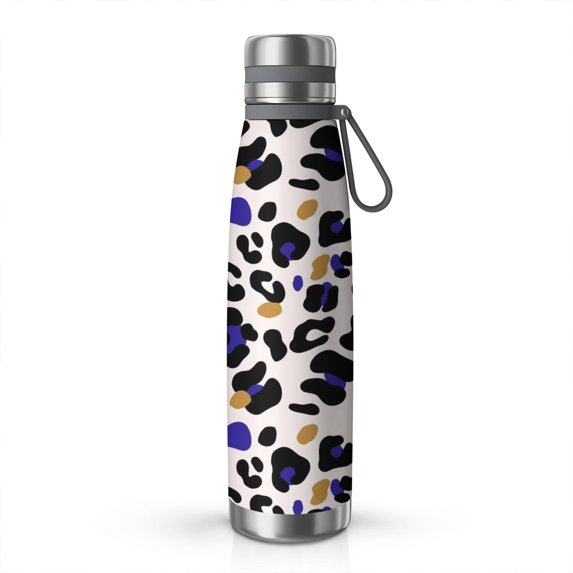 Leopard Print 29oz Stainless Steel Insulated Thermos with Tea Filter, 360° Printed Travel Bottle, Leakproof BPA-Free Flask with Anti-Slip Base, 304 Inner & 201 Outer, Vacuum Cup