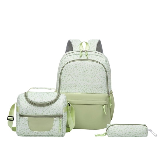 Leopard-Print 3-Piece Backpack Set, Large-Capacity, Lightweight College Style Backpack for Students—Includes Backpack, Pencil Case, and Lunch Bag
