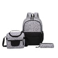 thumbnail image 1 of Leopard-Print 3-Piece Backpack Set, Large-Capacity, Lightweight College Style Backpack for Students—Includes Backpack, Pencil Case, and Lunch Bag, 1 of 3