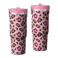 thumbnail image 1 of Leopard Print 30oz Handheld Travel Tumbler with Handle – Double Wall Stainless Steel Insulated Cup, Flip Straw Lid, Leak-Proof & BPA-Free for Hot and Cold Drinks – Durable Coffee & Juice Mug, 1 of 6