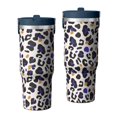 thumbnail image 1 of Leopard Print 30oz Handheld Travel Tumbler with Handle – Double Wall Stainless Steel Insulated Cup, Flip Straw Lid, Leak-Proof & BPA-Free for Hot and Cold Drinks – Durable Coffee & Juice Mug White, 1 of 6