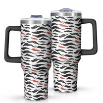 Leopard Print 40oz Tumbler– Stainless Steel Insulated Tumbler with Handle and Straw, Large Capacity Travel Cup for Hot & Cold Drinks