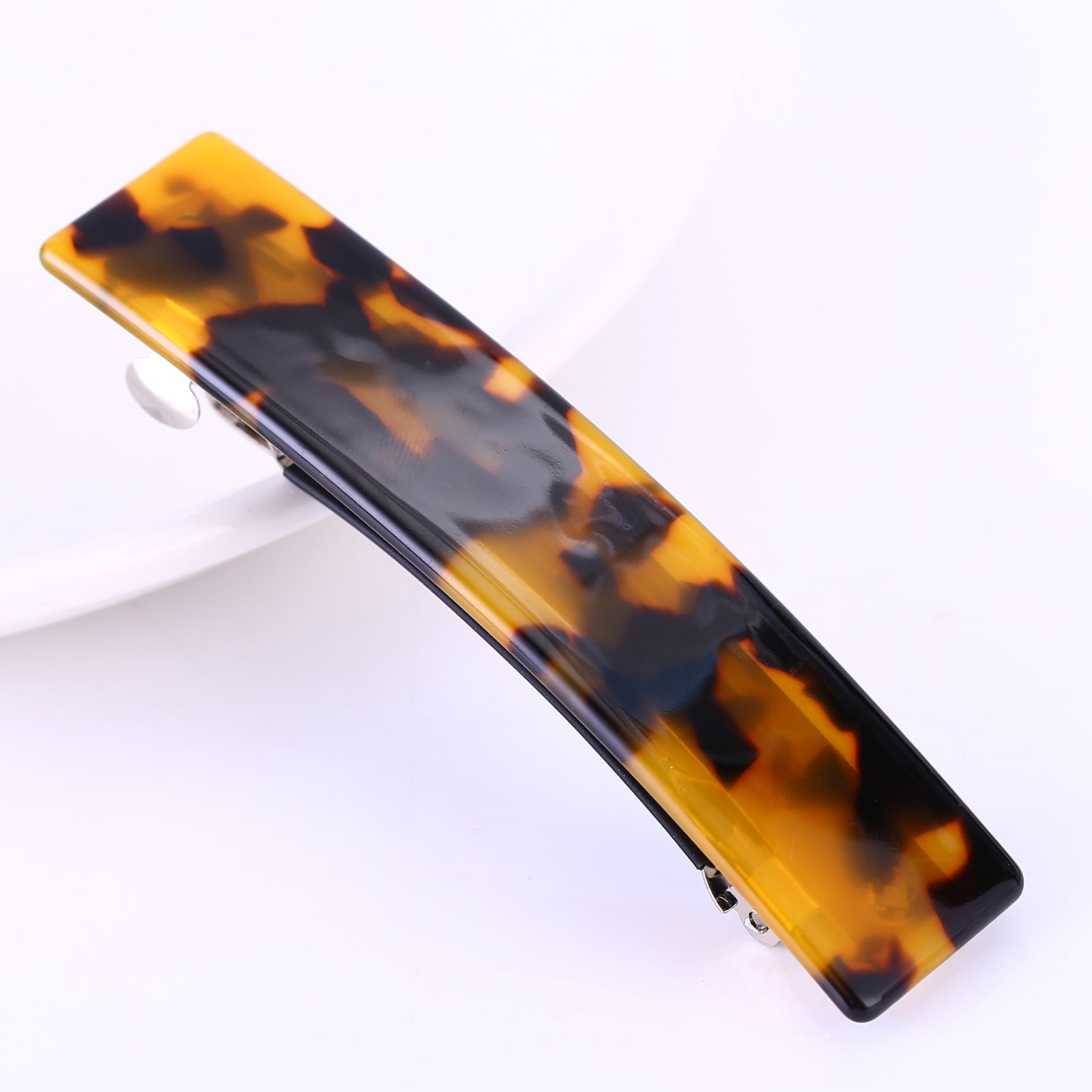 Leopard Print Acetate Spring Clip Large Top Hair Clip Long Horizontal Hairpin for Women Japanese Korean Style Ponytail Clip Hair Accessories