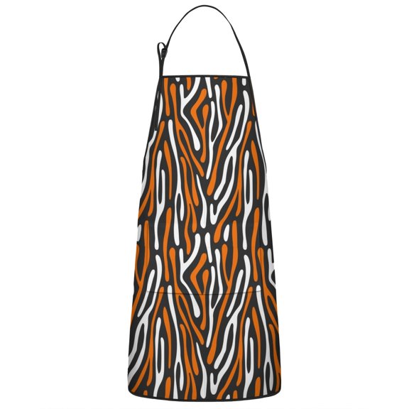 Leopard Print Adjustable Waterproof Apron for Adults 33x27 Inch – Cooking Apron with 2 Large Pockets, Durable Polyester Bib for Kitchen, Baking, BBQ, and Home Use