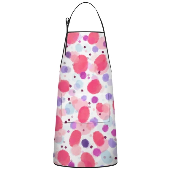 Leopard Print Adjustable Waterproof Apron for Adults 33x27 Inch – Cooking Apron with 2 Large Pockets, Durable Polyester Bib for Kitchen, Baking, BBQ, and Home Use