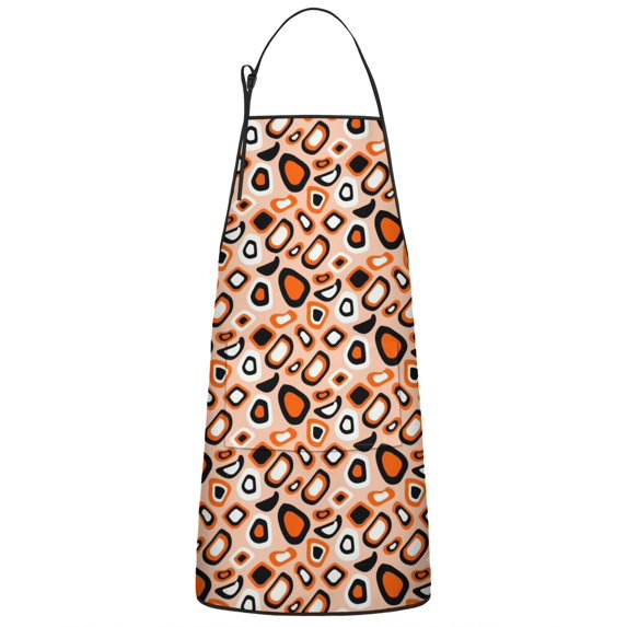 Leopard Print Adjustable Waterproof Apron for Adults 33x27 Inch – Cooking Apron with 2 Large Pockets, Durable Polyester Bib for Kitchen, Baking, BBQ, and Home Use