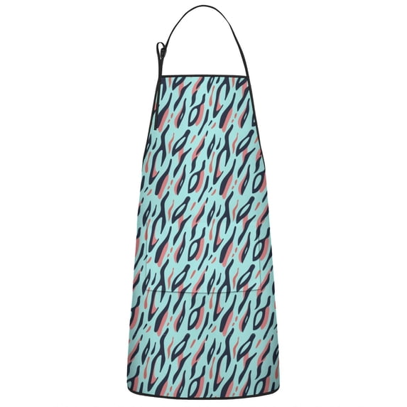 Leopard Print Adjustable Waterproof Apron for Adults 33x27 Inch – Cooking Apron with 2 Large Pockets, Durable Polyester Bib for Kitchen, Baking, BBQ, and Home Use