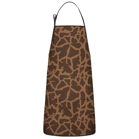 Leopard Print Adjustable Waterproof Apron for Adults 33x27 Inch – Cooking Apron with 2 Large Pockets, Durable Polyester Bib for Kitchen, Baking, BBQ, and Home Use