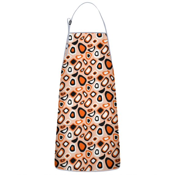Leopard Print Adjustable Waterproof Apron for Adults 33x27 Inch – Cooking Apron with 2 Large Pockets, Durable Polyester Bib for Kitchen, Baking, BBQ, and Home Use