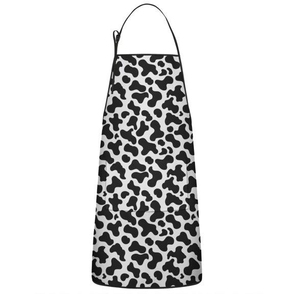 Leopard Print Adjustable Waterproof Apron for Adults 33x27 Inch – Cooking Apron with 2 Large Pockets, Durable Polyester Bib for Kitchen, Baking, BBQ, and Home Use