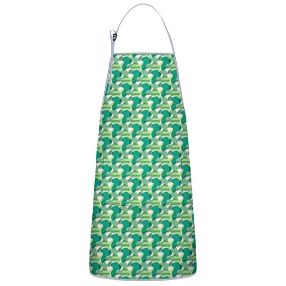 Leopard Print Adjustable Waterproof Apron for Adults 33x27 Inch – Cooking Apron with 2 Large Pockets, Durable Polyester Bib for Kitchen, Baking, BBQ, and Home Use