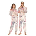 thumbnail image 1 of Leopard Print Adult Onesie Pajamas Slim Fit Christmas One Piece Suit Pjs for Women and Men Hooded Zipper, 1 of 7