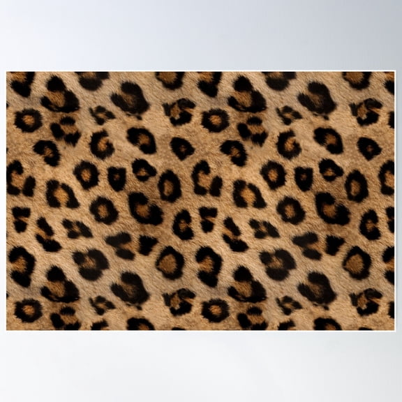 Leopard Print Animal Skin Fur Pattern Poster Wall Art, Modern Wall Decor For Living Room Bedroom, 24x36 UNFRAMED