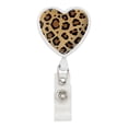 thumbnail image 1 of Leopard Print Animal Spots Heart Lanyard Retractable Reel Badge ID Card Holder, 1 of 3