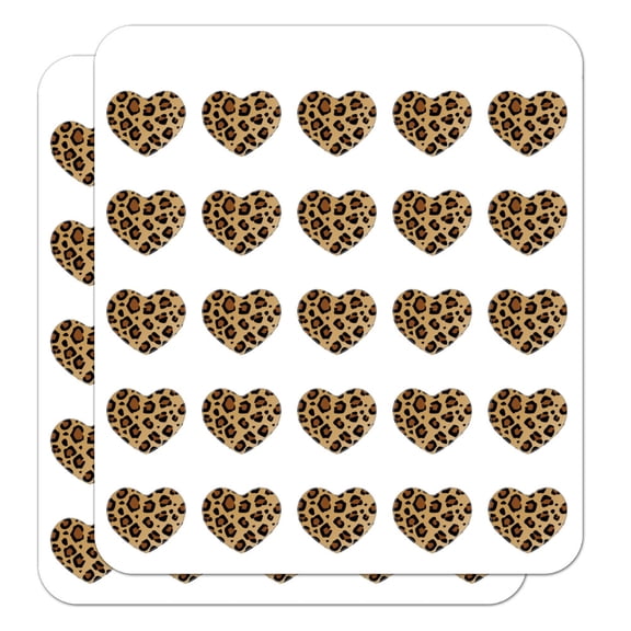 Leopard Print Animal Spots Heart Shaped Planner Calendar Scrapbook Craft Stickers
