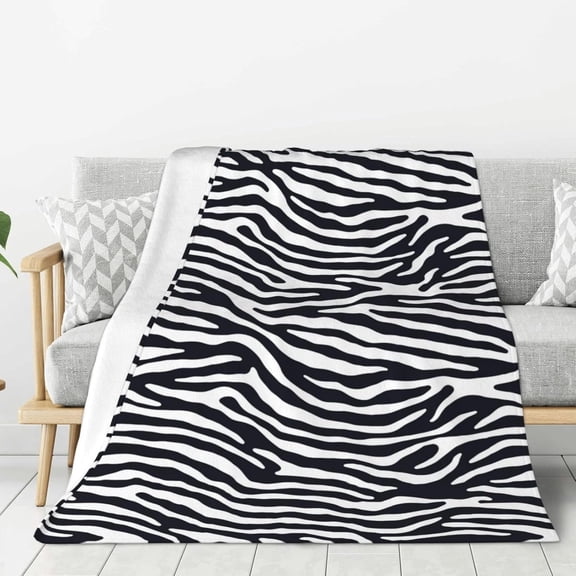 Leopard Print Animal Tiger Stripes Throw Blanket Ultra Soft Warm All Season Zebra Texture Decorative Fleece Blankets for Bed Chair Car Sofa Couch Bedroom 50"X40"