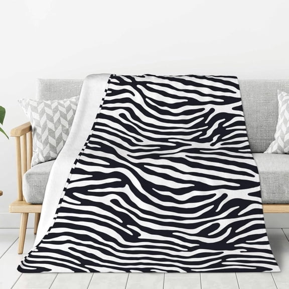 Leopard Print Animal Tiger Stripes Throw Blanket Ultra Soft Warm All Season Zebra Texture Decorative Fleece Blankets for Bed Chair Car Sofa Couch Bedroom 60"X50"