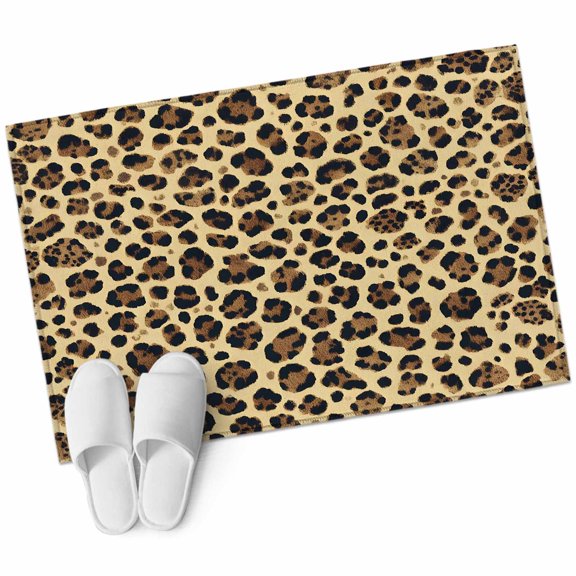 Leopard Print Area&nbsp;Rug 2x3ft Abstract Modern Leopard Texture Non-Slip&nbsp;Washable Square&nbsp;Rugs Soft Felt Indoor Floor Mat for Bedroom Kitchen Living Room Bathroom