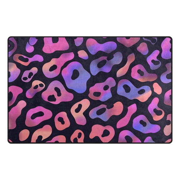 Leopard Print Background Memory Foam Area Rug 31"x20" Non Slip, Absorbent, Fade Proof for Living Room, Bedroom, Office