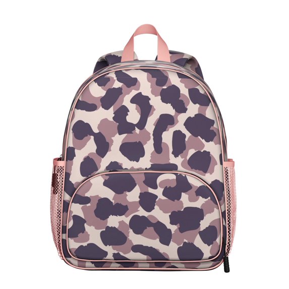 Leopard Print Backpack Backpack for School,Cute School Bag,Schoolbag with Adjustable Shoulder Straps & Padded Back,13.8"x11.4"x6"