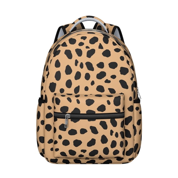 Leopard Print Backpack for School,Cute School Bag,Schoolbag with Adjustable Shoulder Straps & Padded Back,15.3"x11"x7.1".