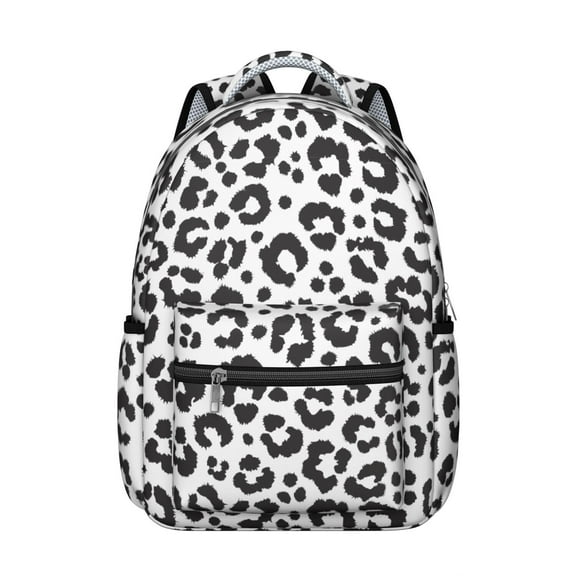 Leopard Print Backpack for School,Cute School Bag,Schoolbag with Adjustable Shoulder Straps & Padded Back,15.3"x11"x7.1".