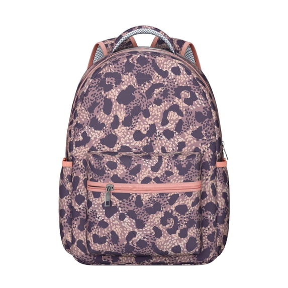 Leopard Print Backpack for School,Cute School Bag,Schoolbag with Adjustable Shoulder Straps & Padded Back,15.3"x11"x7.1".